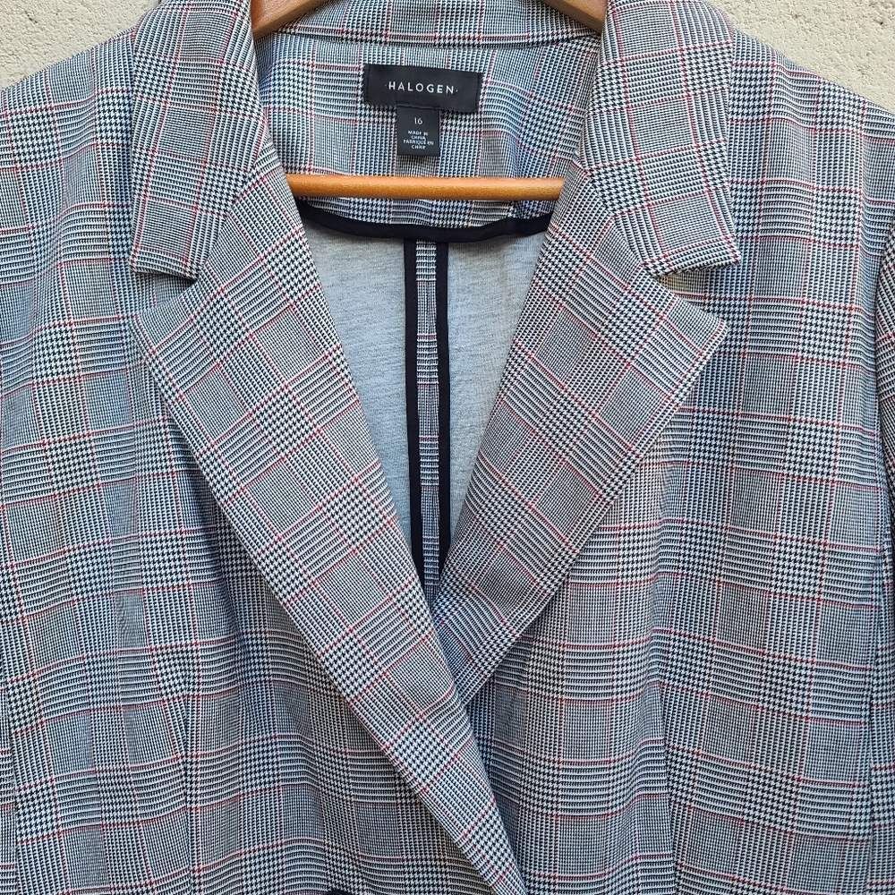 Halogen | Structured Plaid Double Breasted Coat W… - image 5